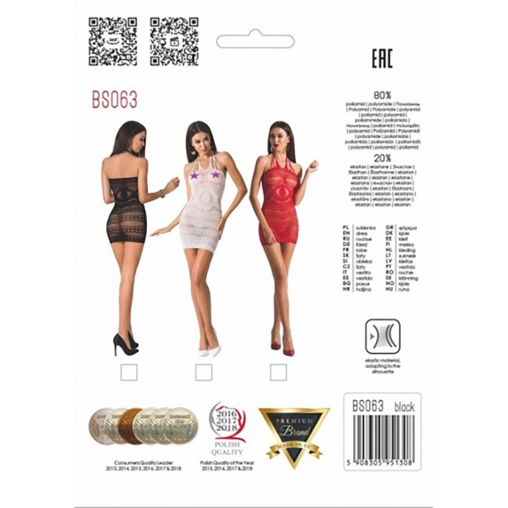 MINI ABITO SEXY PER DONNA IN MICRORETE ELASTICIZZATO