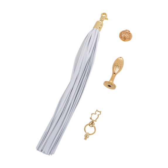 KIT PLUG ANALE CON FRUSTA E CAMPANELLINO SGANCIABILE SEX TOY 2 IN 1