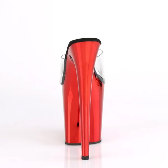 SANDALO SCARPE SEXY PER POLE LAP DANCE PLEASER TACCO 20 ROSSO