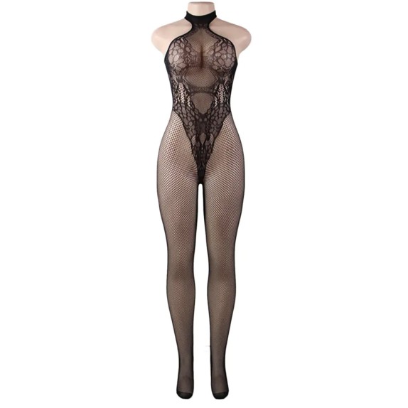 TUTA CATSUIT A RETE CON RICAMI SEXY PER DONNA H3251