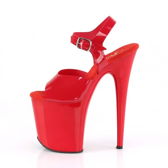 SANDALO SEXY PER DONNA IN VERNICE ROSSA CON CINTURINO FLAMINGO PLEASER