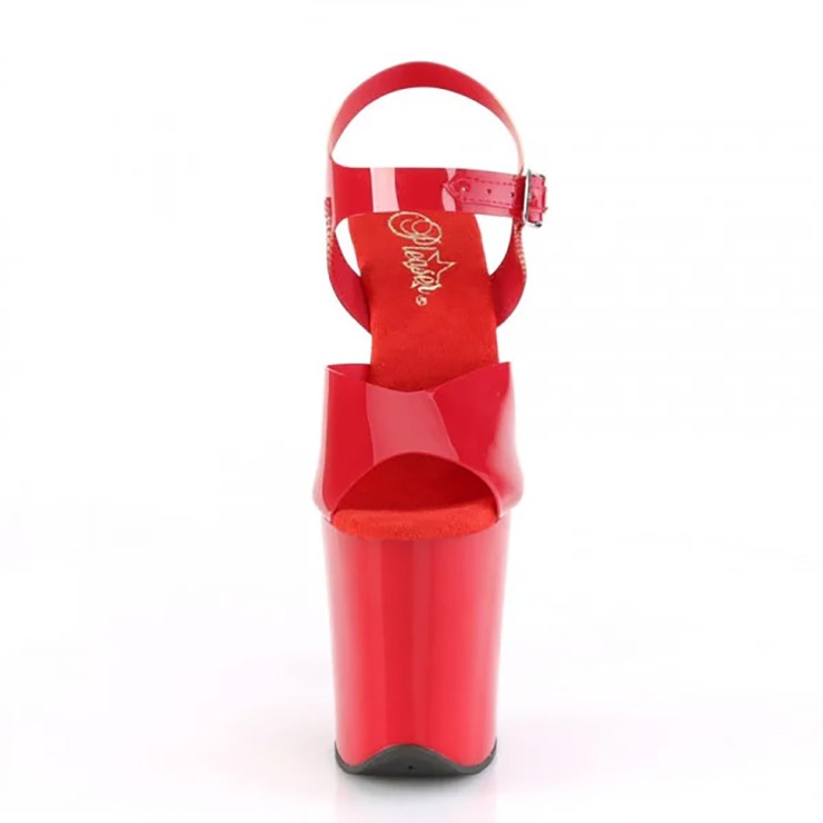 SANDALO SEXY PER DONNA TACCO 20 CM IN VERNICE ROSSA CON... 2