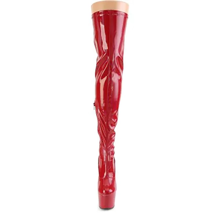 STIVALI SEXY PER DONNA TACCO 18 cm IN VERNICE ROSSA... 2