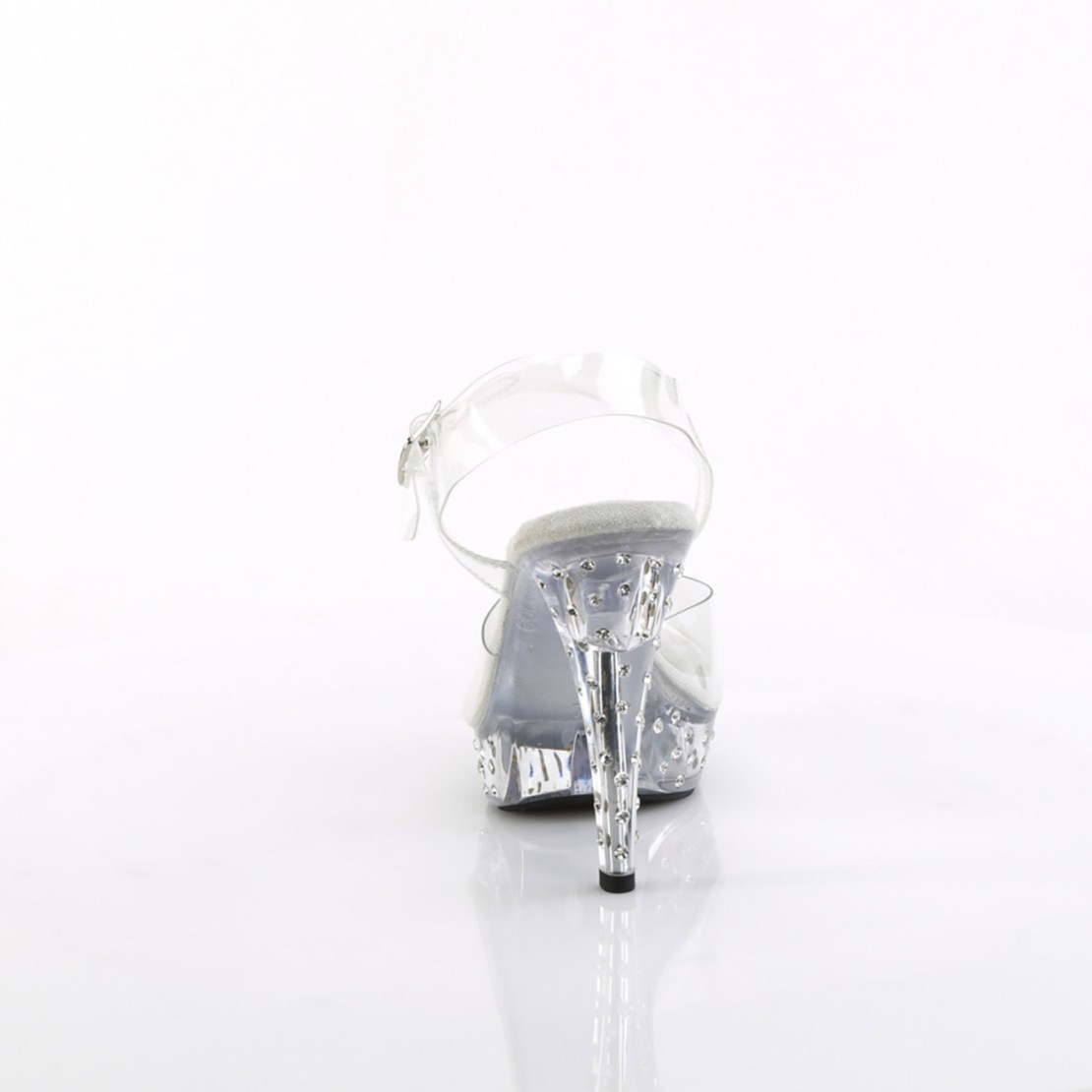 SANDALO SEXY PER DONNA TRASPARENTE CON STRASS...