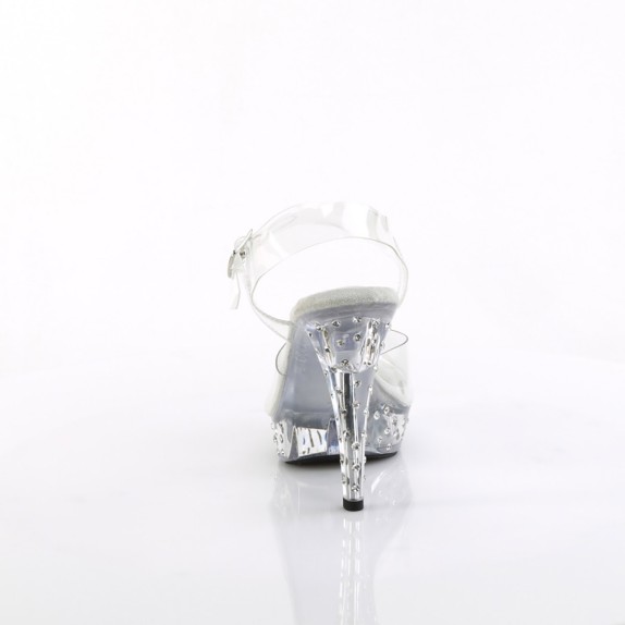 SANDALO SEXY PER DONNA TRASPARENTE CON STRASS COCKTAIL