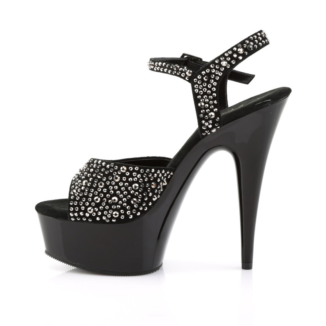 SANDALO SEXY PER DONNA TACCO 15 cm CON STRASS E...