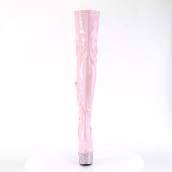 STIVALI ROSA SEXY TACCO 18 CM CON STRASS PER LAP E POLE DANCE