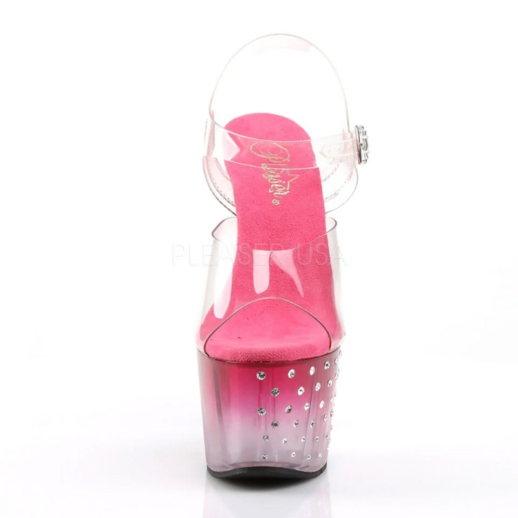 SANDALI SEXY TACCO CM. 18 ROSA CON STRASS E CINTURINO... 2