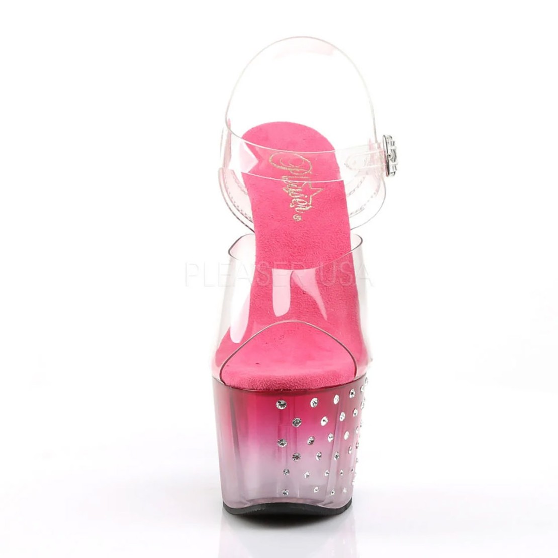 SANDALI SEXY TACCO CM. 18 ROSA CON STRASS E...