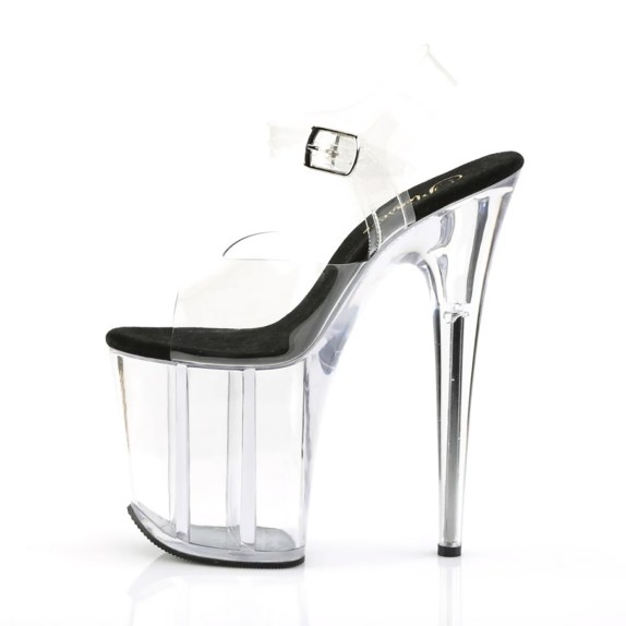 SANDALI SEXY TACCO 20 CM TRASPARENTI CON CINTURINO