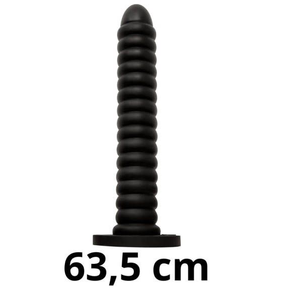 TAPPO ANALE DI GRANDI DIMENSIONI IN SILICONE CON FORO PER VENTOSA 63,5 CM VIRGITE