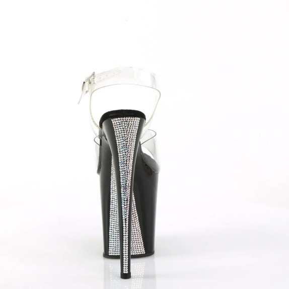 SANDALI SEXY PER DONNA TACCO 20 CM CON CINTURINO E SOTTOPIEDE IN VELLUTO PLEASER