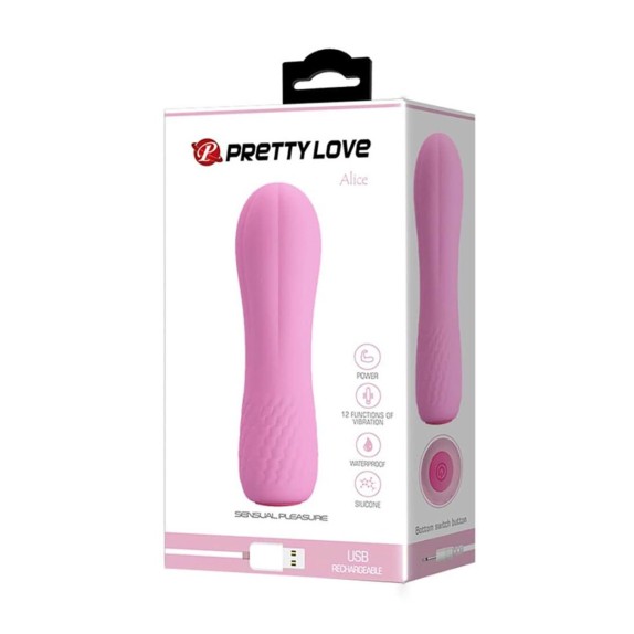 VIBRATORE VAGINALE PICCOLO CON 12 FUNZIONI E RICARICABILE ALICE