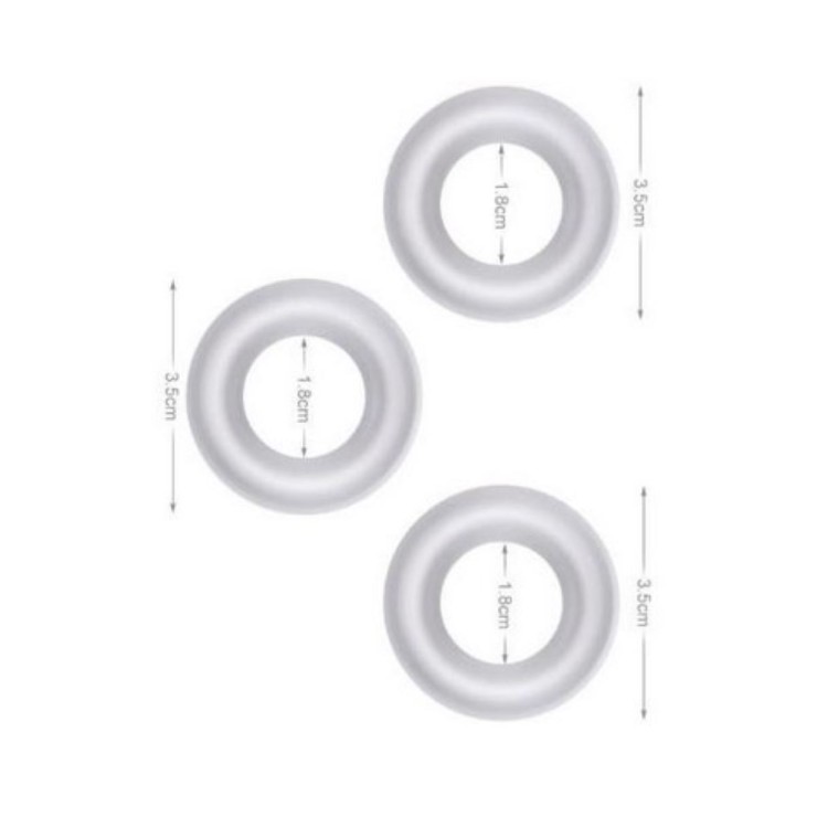 SET 3 ANELLI RING PER PENE MORDIBI TRASPARENTI DA 1,8 CM... 2