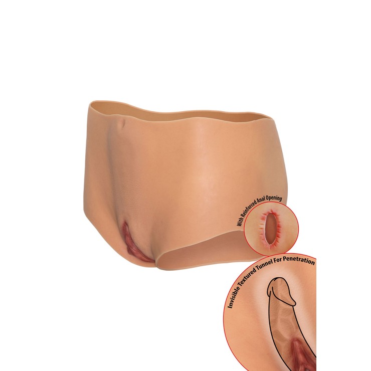 MUTANDA INDOSSABILE A FORMA DI VAGINA REALISTICA CON ANO...