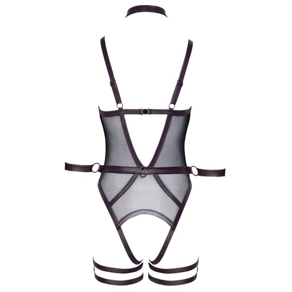 BODY APERTO HARNESS SEXY PER DONNA SET COSTRITTIVO POLSI E COLLARE
