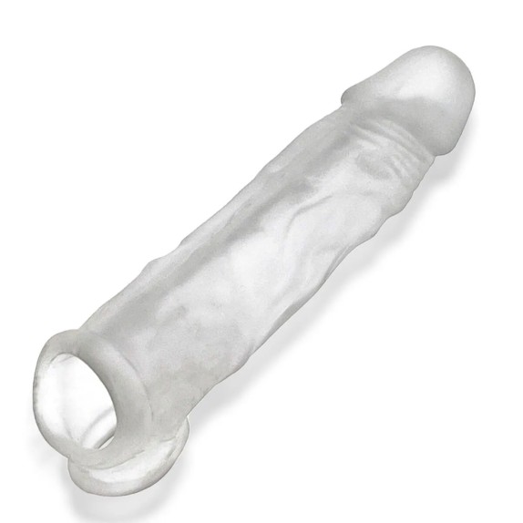 GUAINA E PROLUNGA PER PENE CON INSERTO PUNTA PIENA E ANELLO TESTICOLI