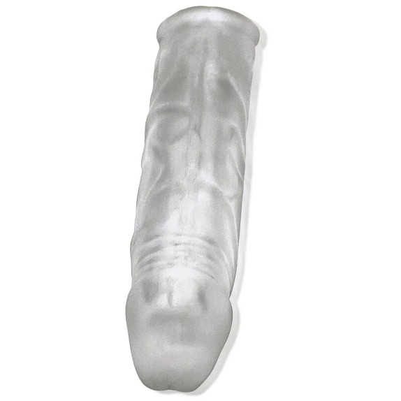 GUAINA E PROLUNGA PENE TRASPARENTE CON INSERTO PUNTA PIENA E COCKRING