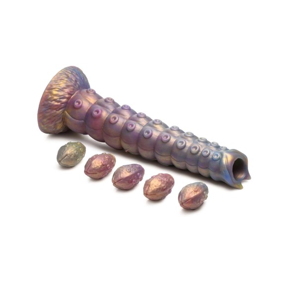 DILDO TENTACOLO CAVO CON UOVA LARVA GRANDI DIMENSIONI CON VENTOSA