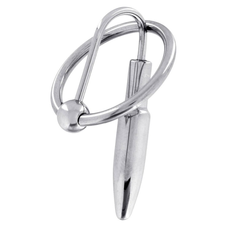 ANELLO PER IL GLANDE CON DIVARICATORE URETRA IN ACCIAIO 7 MM