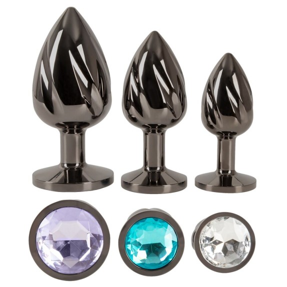 SET 3 PLUG ANALE CON PESO E GIOIELLO CON DESIGN A SPIRALE ANOS