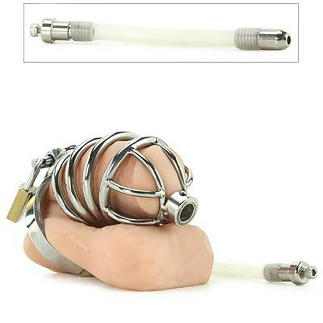 CINTURA DI CASTITA' IN METALLO CON PLUG PER...