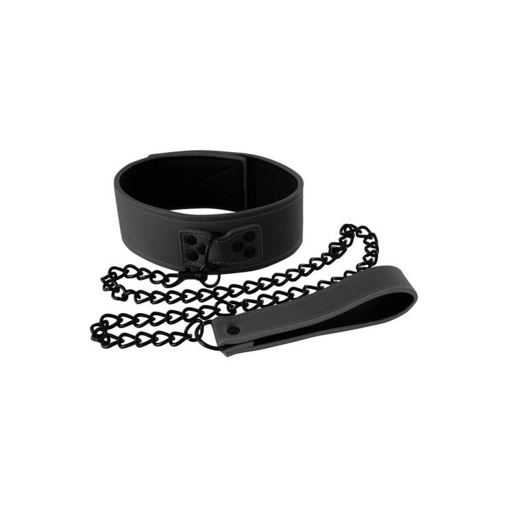 COLLARE SEXY CON GUANZAGLIO RENEGADE NERO IN SIMILPELLE 2