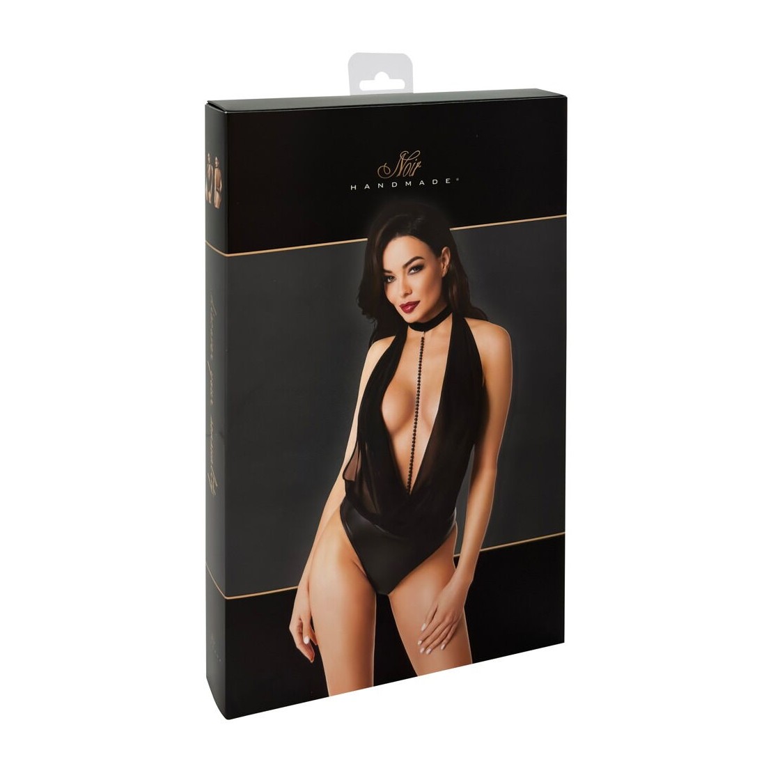 BODY SEXY PER DONNA AMPIO SCOLLO CON CATENINA E...