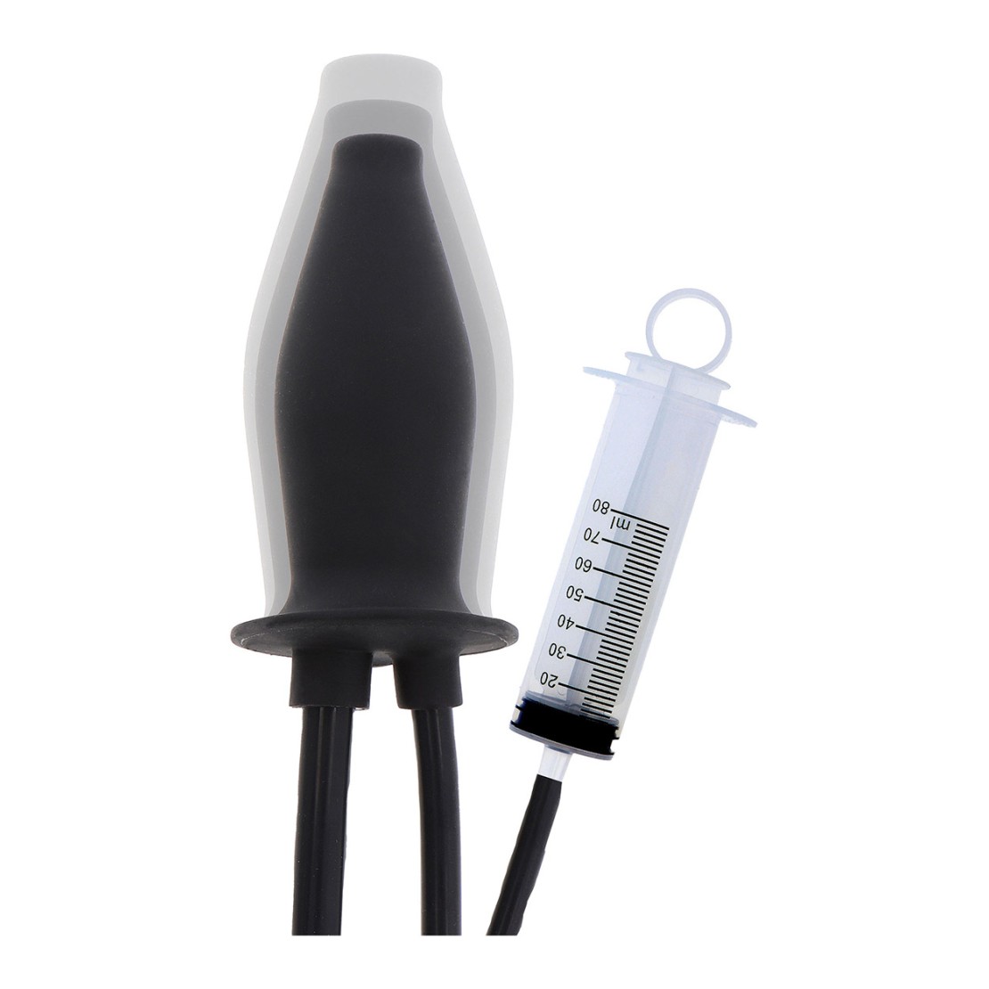 PLUG ANALE GONFIABILE CHE SPRUZZA CON SIRINGA E...
