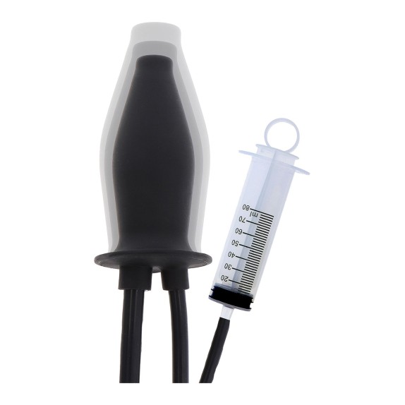 PLUG ANALE GONFIABILE CHE SPRUZZA CON SIRINGA E POMPETTA MANUALE