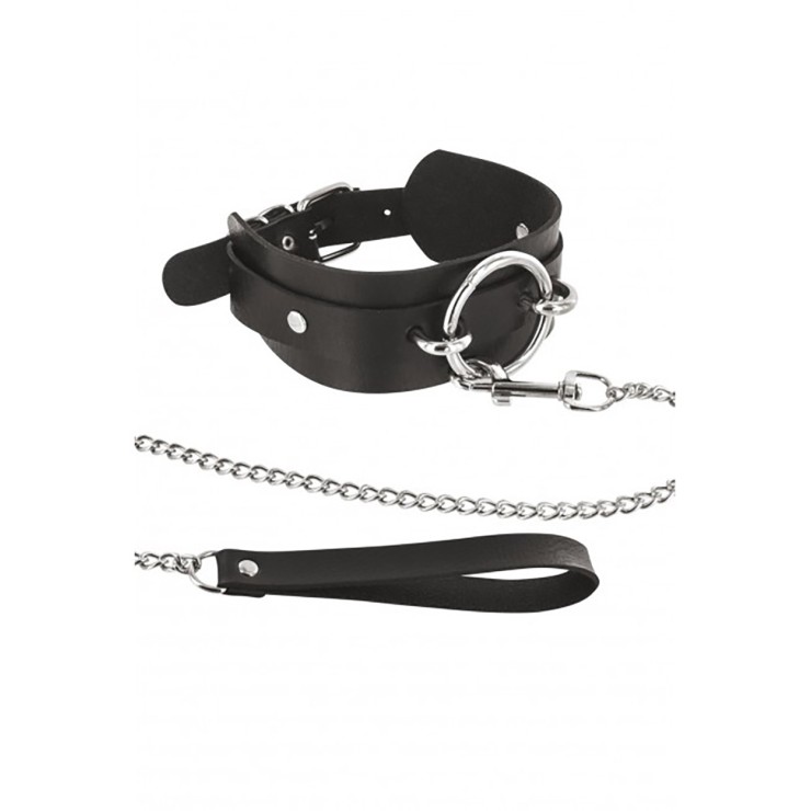 COLLARE REGOLABILE SEX TOY CON ANELLO GRANDE E GUINZAGLIO 2