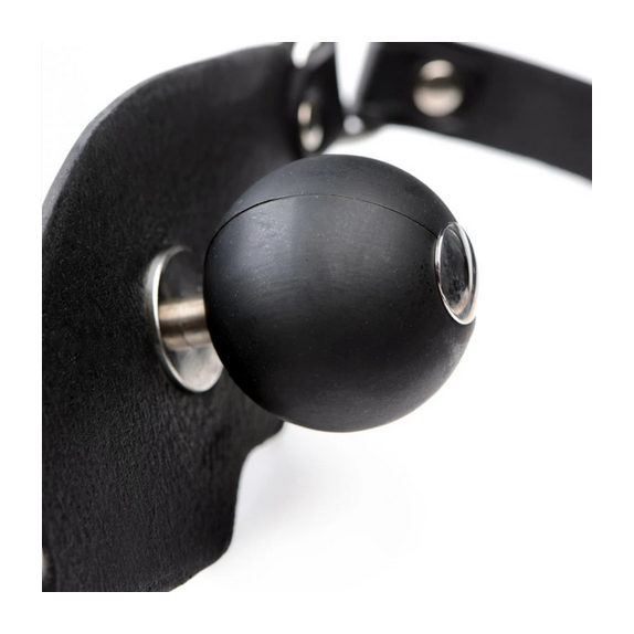 MUSERUOLA CON BALL GAG IN PELLE DA SCHIAVO THE HOLDER PORTA CARTA IGIENICA