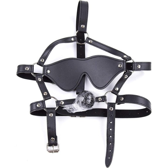 MASCHERA CON BENDA E BALL GAG PER GIOCHI DI COPPIA SADOMASO