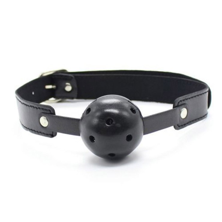 MORSO BALL-GAG CON FORI PER LA RESPIRAZIONE E CINGHIA...