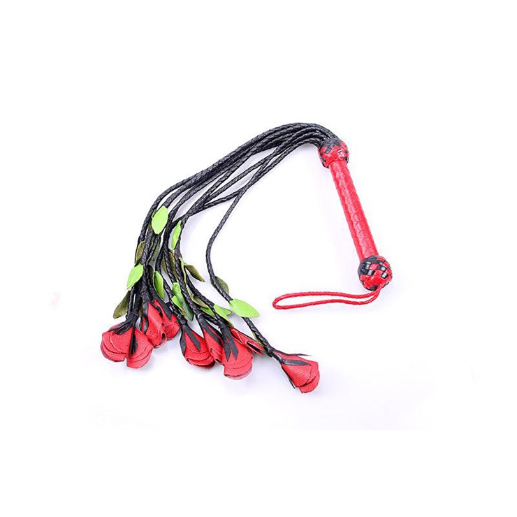 FRUSTA IN PELLE CON FRANGE A FORMA DI ROSA FLOWER FLOGGER 2