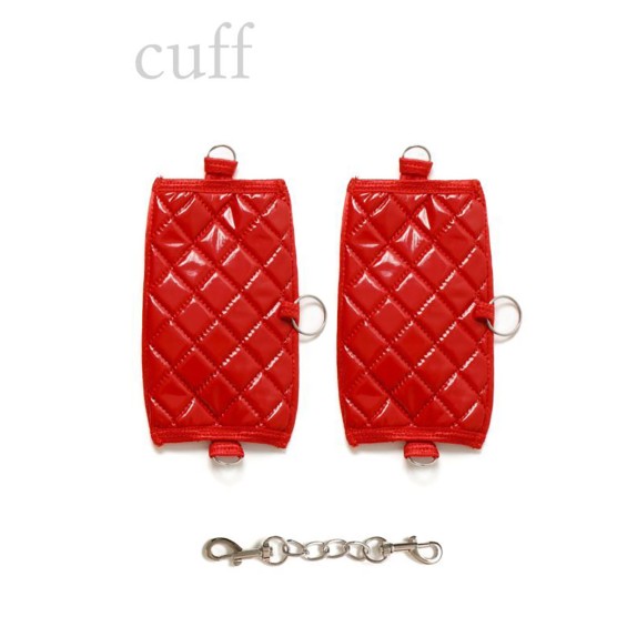 copy of SET MANETTE E COLLARE ROSSO A QUADRETTI BOMBATI OBSESSIVE