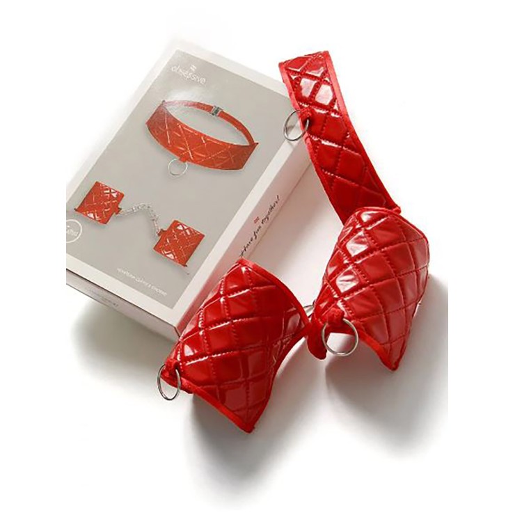 copy of SET MANETTE E COLLARE ROSSO A QUADRETTI BOMBATI... 2
