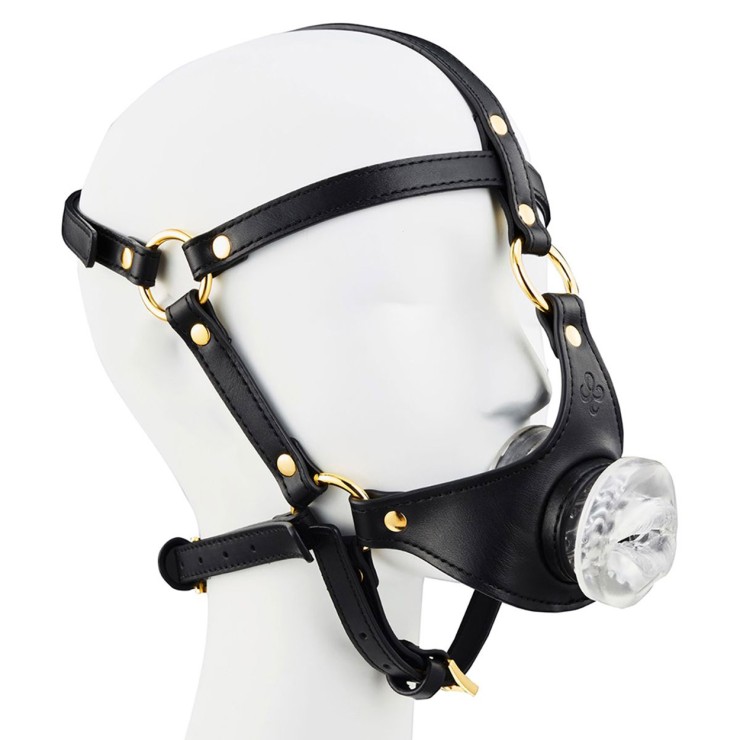 HARNESS PER LA TESTA CON MASTURBATORE PER UOMO A FORMA DI...