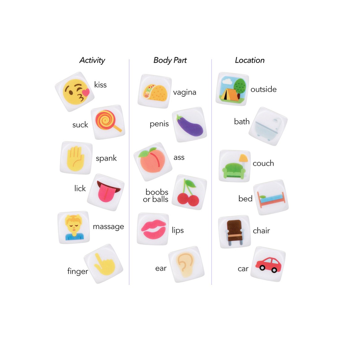 GIOCO DEI 3 DADI SEXY CON EMOJI PICCANTI GADGET...
