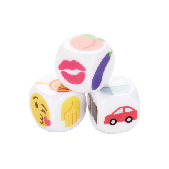 GIOCO DEI 3 DADI SEXY CON EMOJI PICCANTI GADGET EMOJIGASM