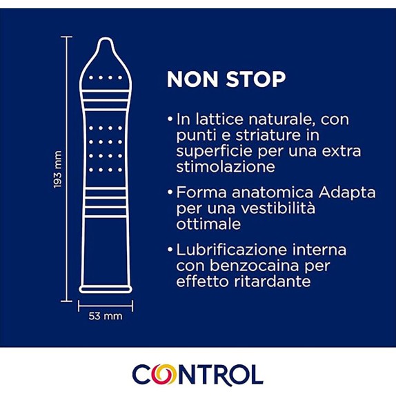PROFILATTICI CONTROL NON STOP CON RITARDANTE E RILIEVI STIMOLANTI