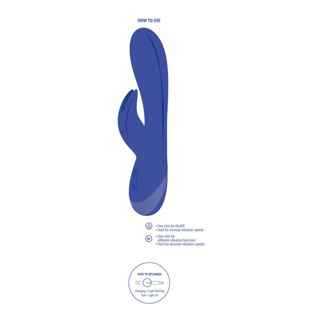 VIBRATORE RABBIT BLU METALLIZZATO PER DONNA...