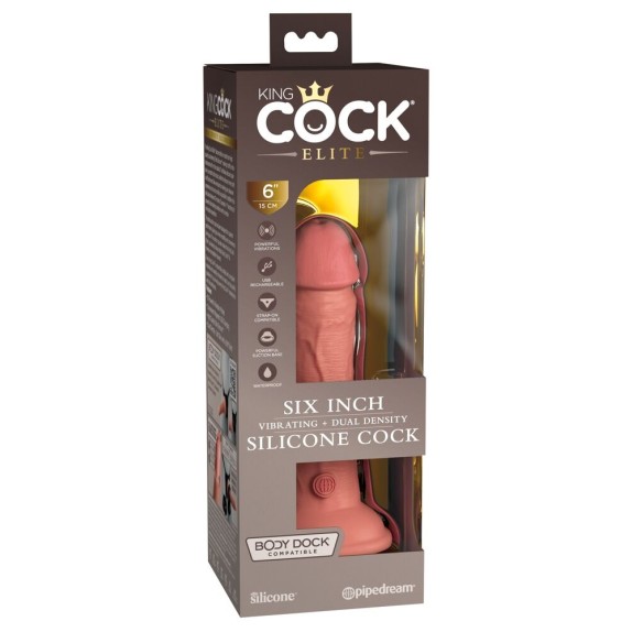 FALLO REALISTICO VIBRANTE DA 15 CM IN SILICONE KING COCK ELITE