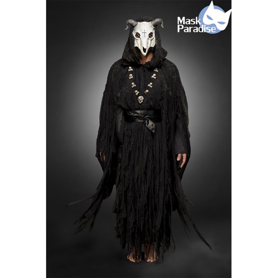 COSTUME TRAVESTIMENTO DA BAFOMETTO OCCULTO TONACA MASCHERA E ACCESSORI
