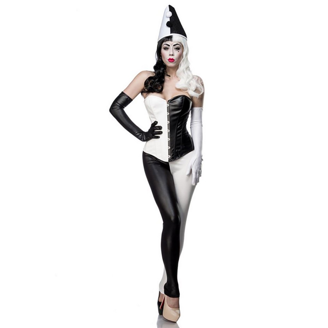 COSTUME TRAVESTIMENTO HARLEQUIN CLASSICA NERO...