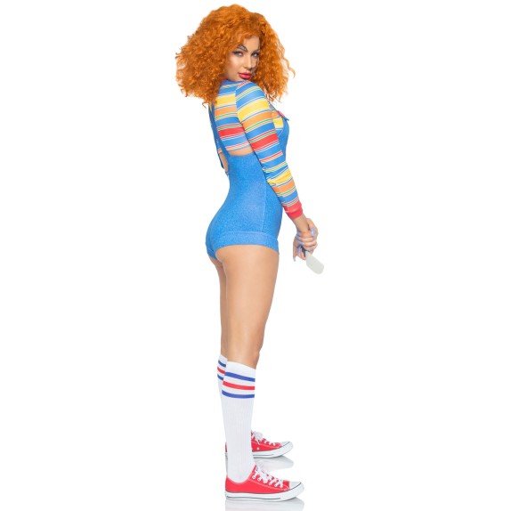 COSTUME TRAVESTIMENTO SEXY CHUCKY BAMBOLA ASSASSINA PER DONNA 2 PEZZI