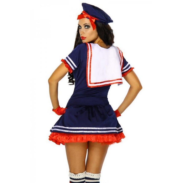 COSTUME TRAVESTIMENTO DA MARINAIA BLU VESTITO CON... 2