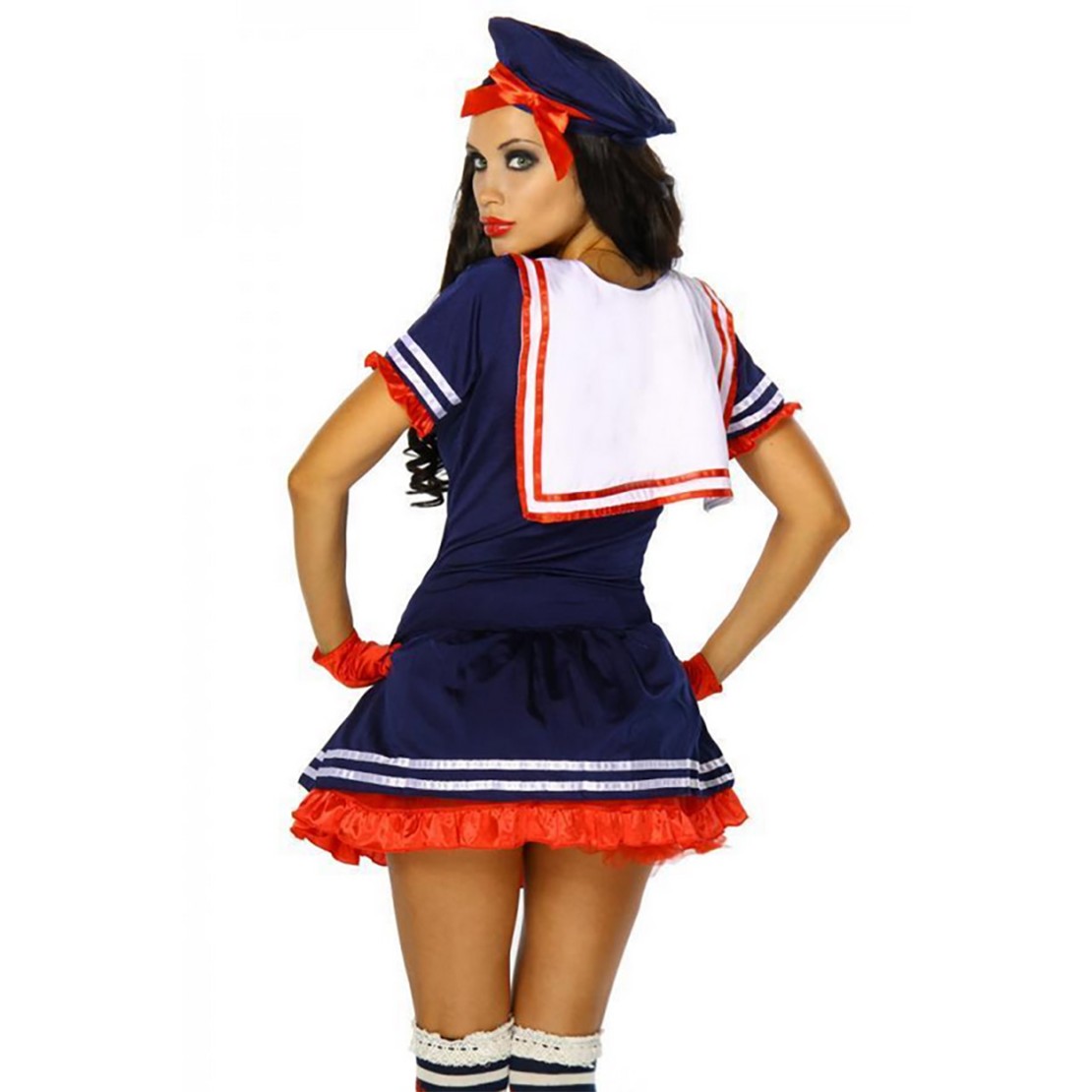 COSTUME TRAVESTIMENTO DA MARINAIA BLU VESTITO...