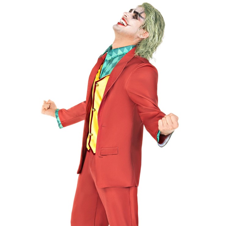 COSTUME TRAVESTIMENTO DA JOKER CLOWN PAZZO COMPLETO SET 3... 2