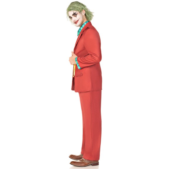 COSTUME TRAVESTIMENTO DA JOKER CLOWN PAZZO COMPLETO SET 3 PEZZI